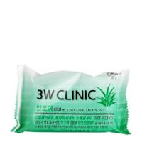 3W Clinic мыло кусковое с экстрактом алоэ 